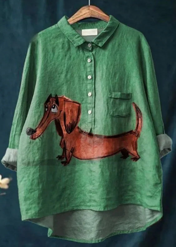 Linde™ | Blouse met Hondenprint