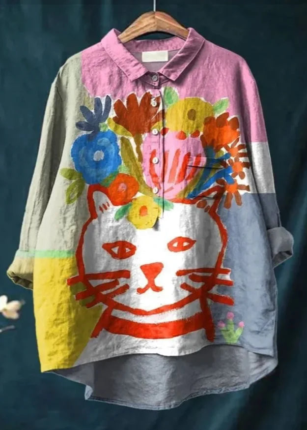 Linde™ | Artistieke Blouse met Speels Print