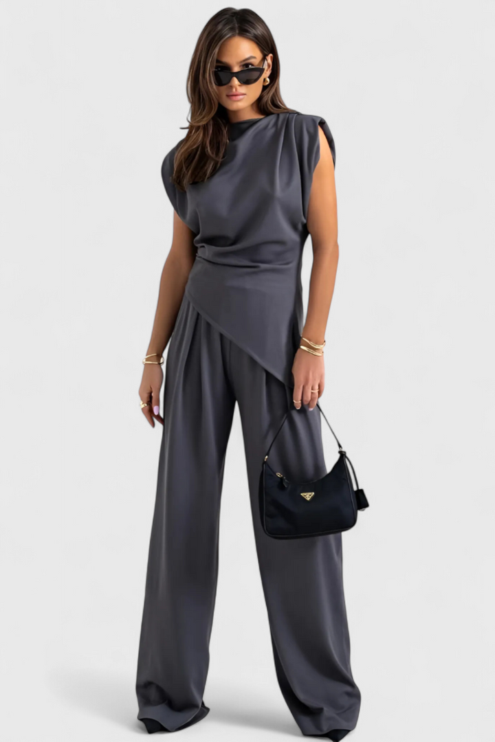 Sofia™ | Asymmetrische Set met Gedrapeerde Schouders