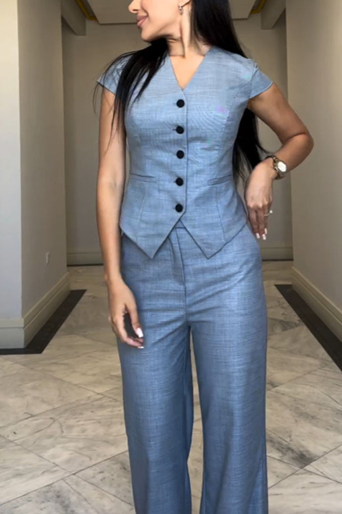 Elle™ | Set met V-Hals Blouse en Broek