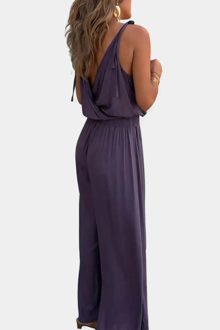 Donatila™ | Luxe Jumpsuit met Gouden Afwerking en Zijsplit