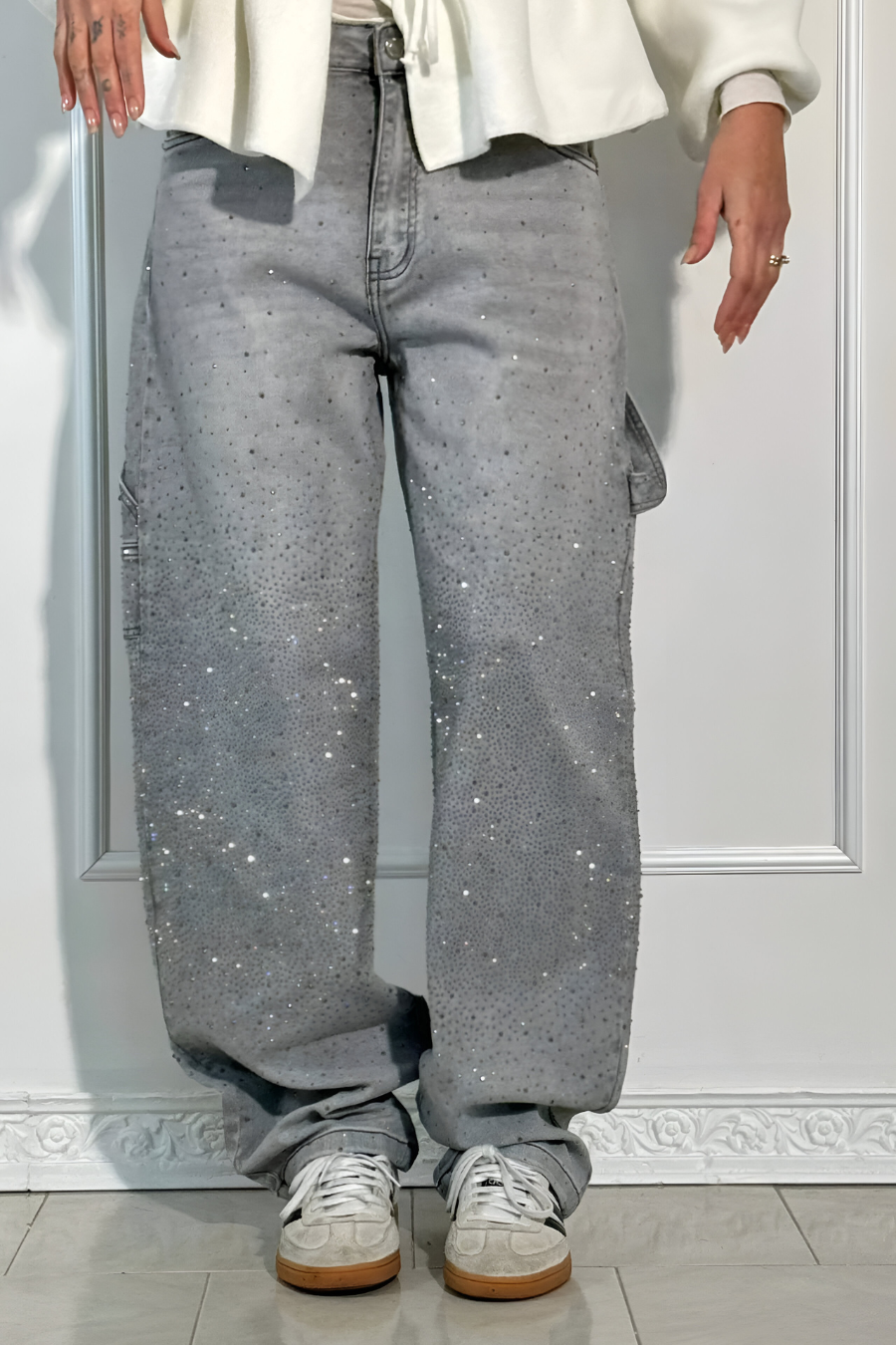 Loua™ | Denim Jeans met Sterrenstof