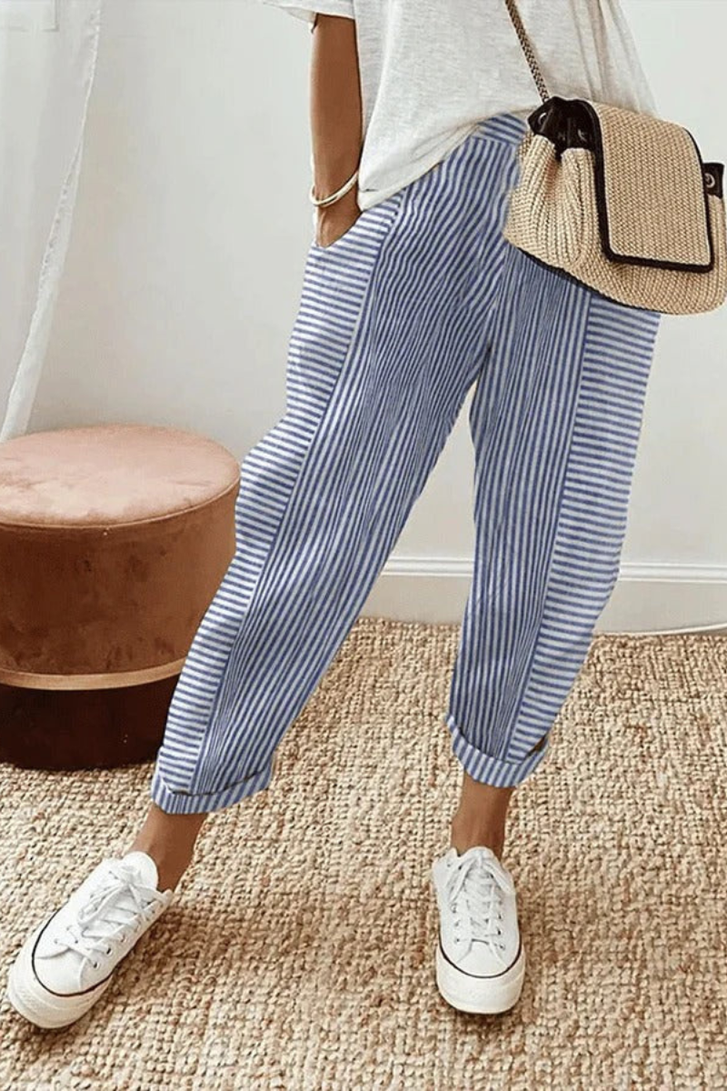 Mira™ | Casual Gestreepte Relaxte Broek