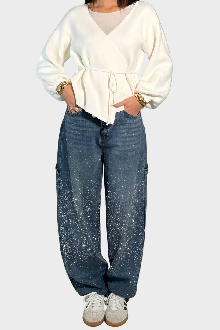 Loua™ | Denim Jeans met Sterrenstof