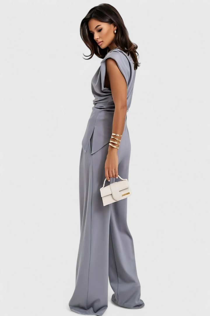 Sofia™ | Asymmetrische Set met Gedrapeerde Schouders