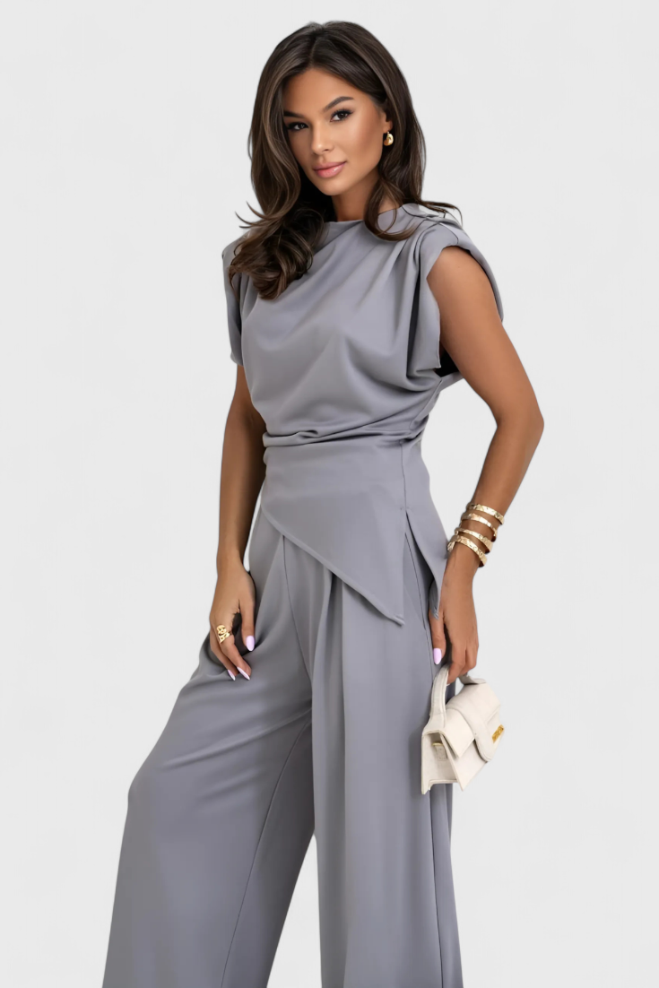 Sofia™ | Asymmetrische Set met Gedrapeerde Schouders