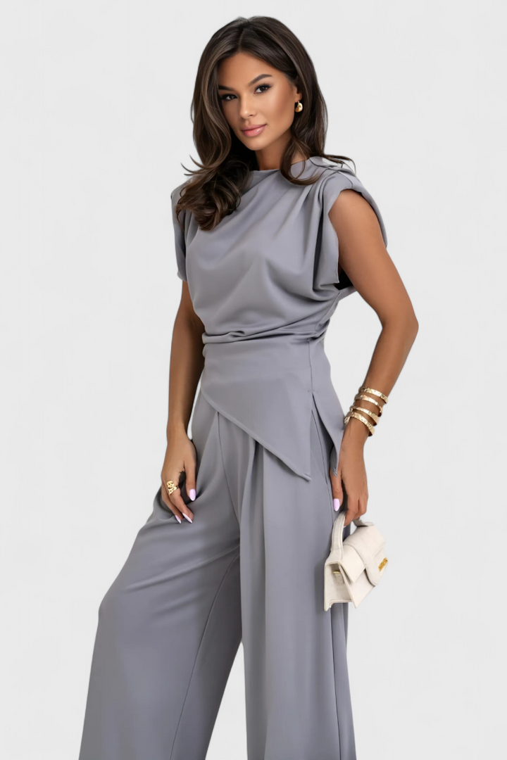Sofia™ | Asymmetrische Set met Gedrapeerde Schouders