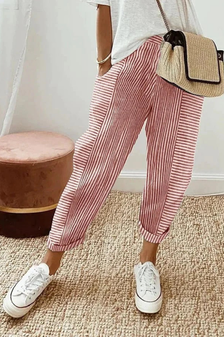 Mira™ | Casual Gestreepte Relaxte Broek