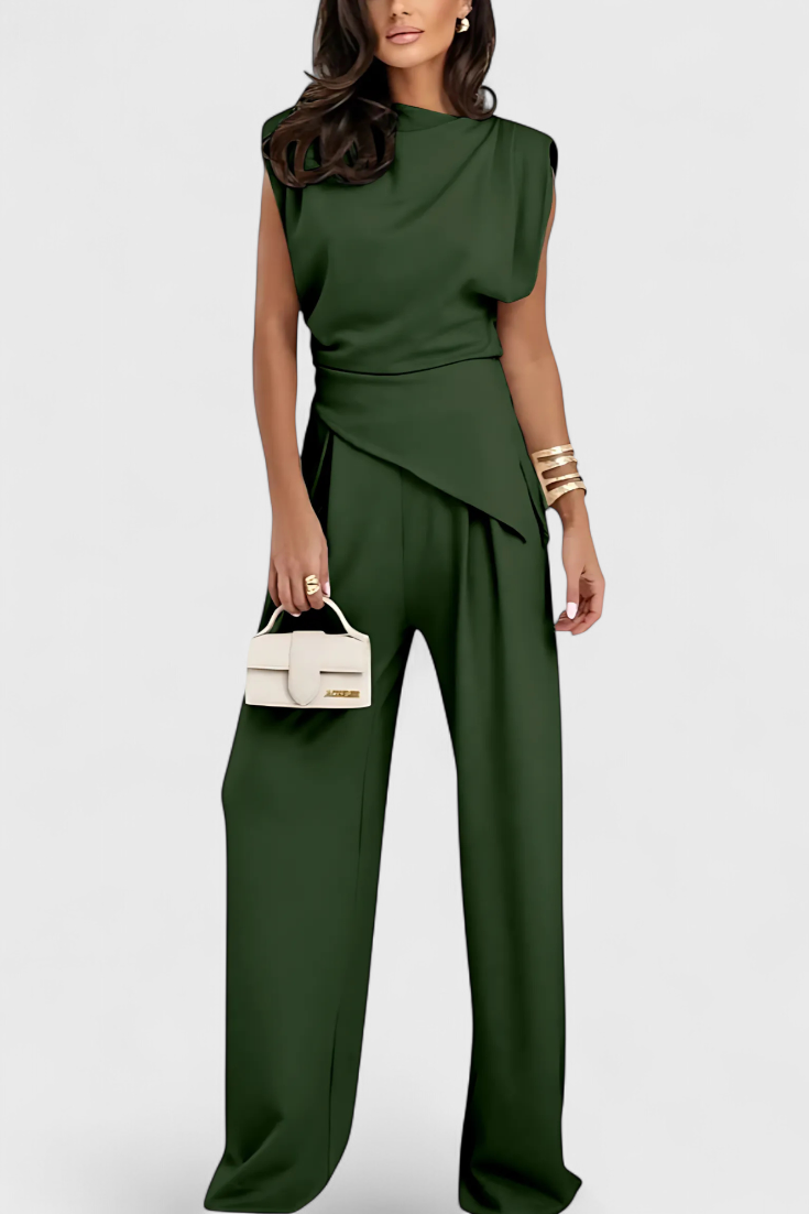 Sofia™ | Asymmetrische Set met Gedrapeerde Schouders