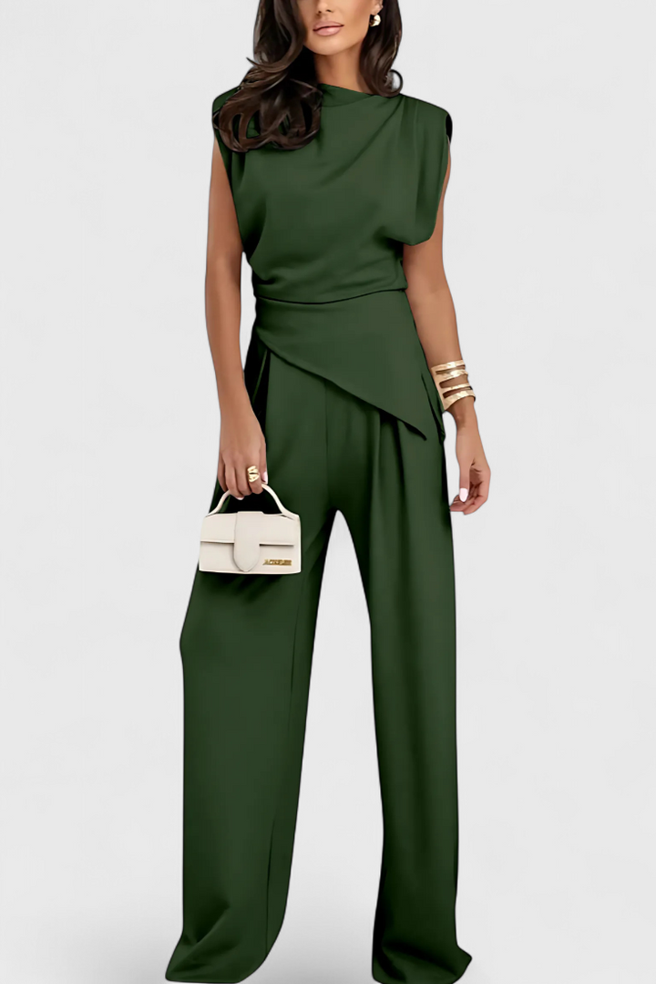 Sofia™ | Asymmetrische Set met Gedrapeerde Schouders