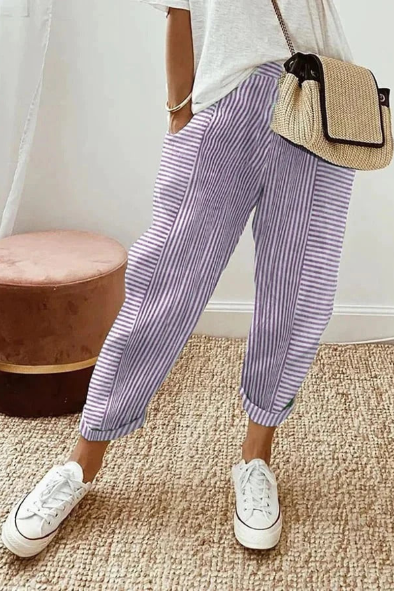 Mira™ | Casual Gestreepte Relaxte Broek