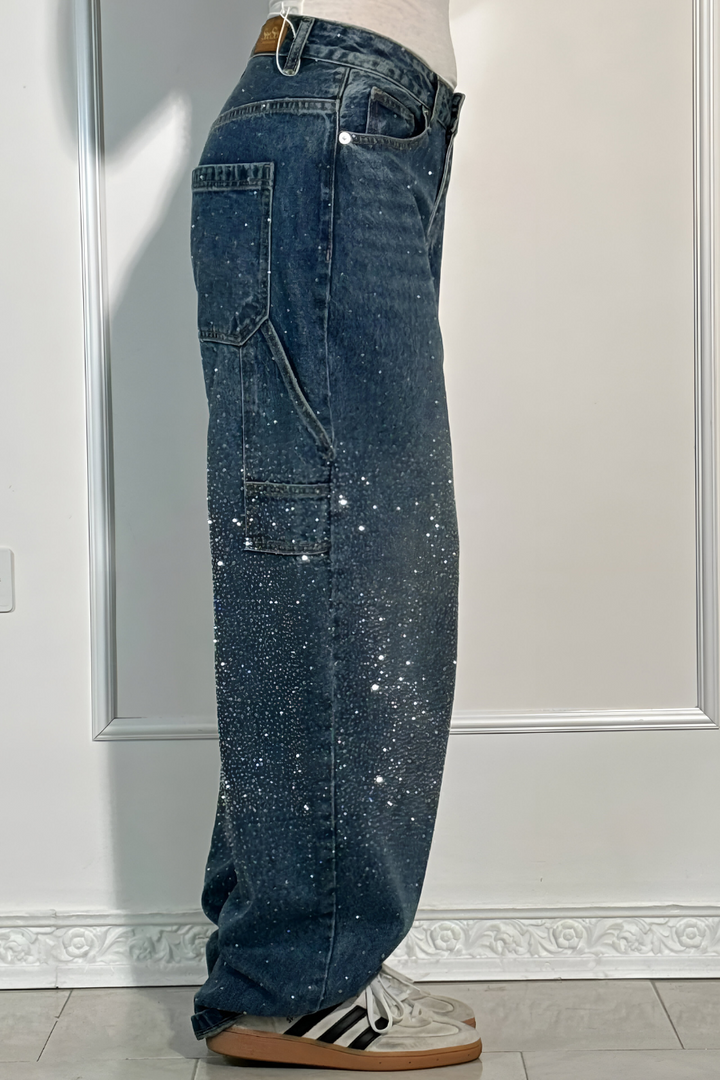 Loua™ | Denim Jeans met Sterrenstof