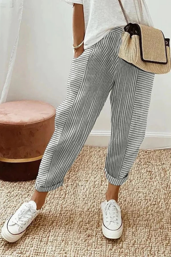 Mira™ | Casual Gestreepte Relaxte Broek
