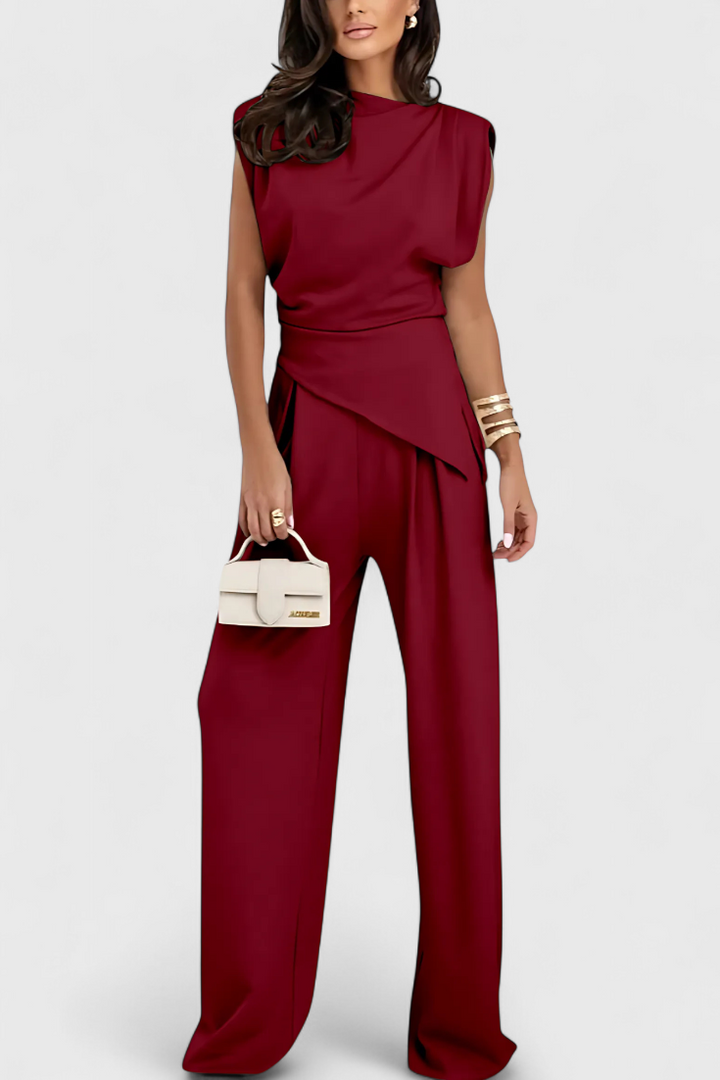 Sofia™ | Asymmetrische Set met Gedrapeerde Schouders