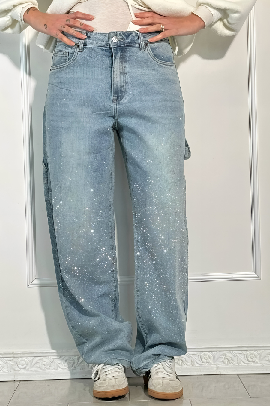 Loua™ | Denim Jeans met Sterrenstof