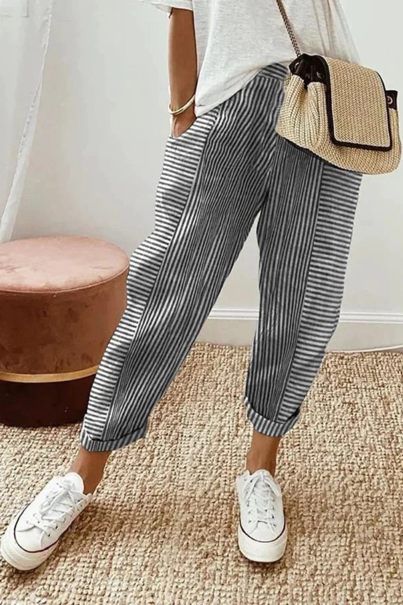 Mira™ | Casual Gestreepte Relaxte Broek