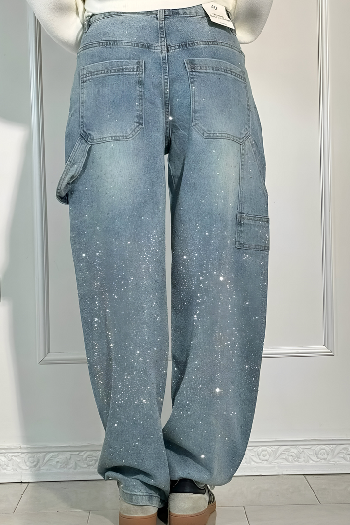 Loua™ | Denim Jeans met Sterrenstof