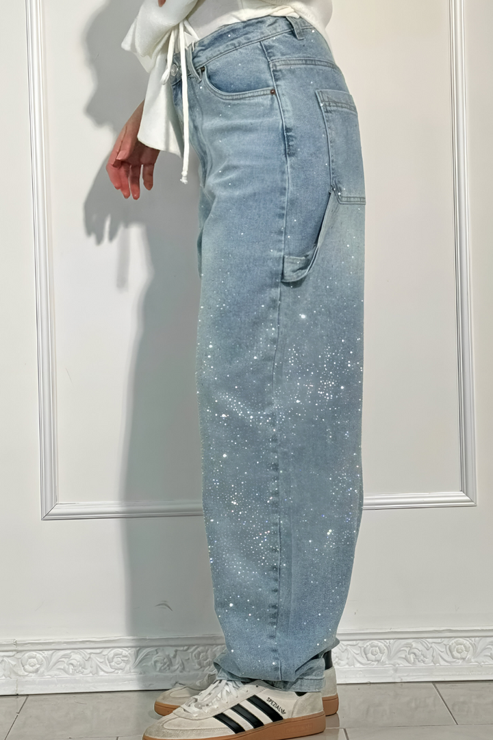 Loua™ | Denim Jeans met Sterrenstof