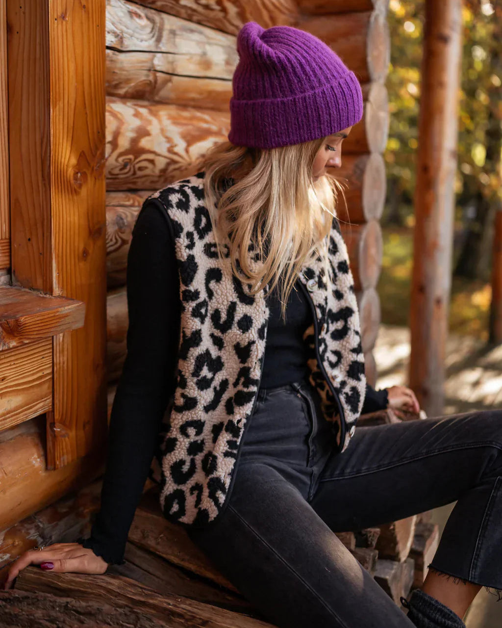 Astrid™ | De Leopard Gebreide Bodywarmer