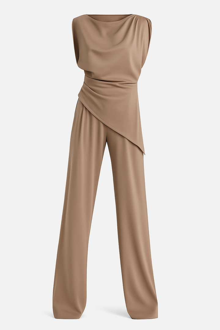 Sofia™ | Asymmetrische Set met Gedrapeerde Schouders