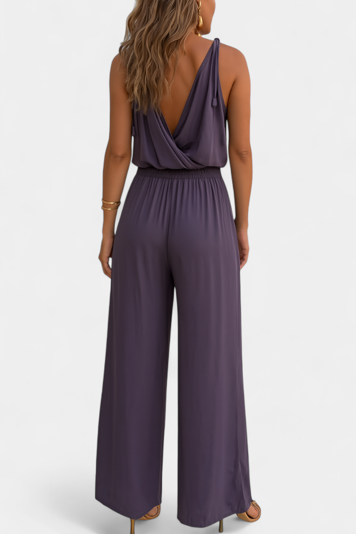 Donatila™ | Luxe Jumpsuit met Gouden Afwerking en Zijsplit