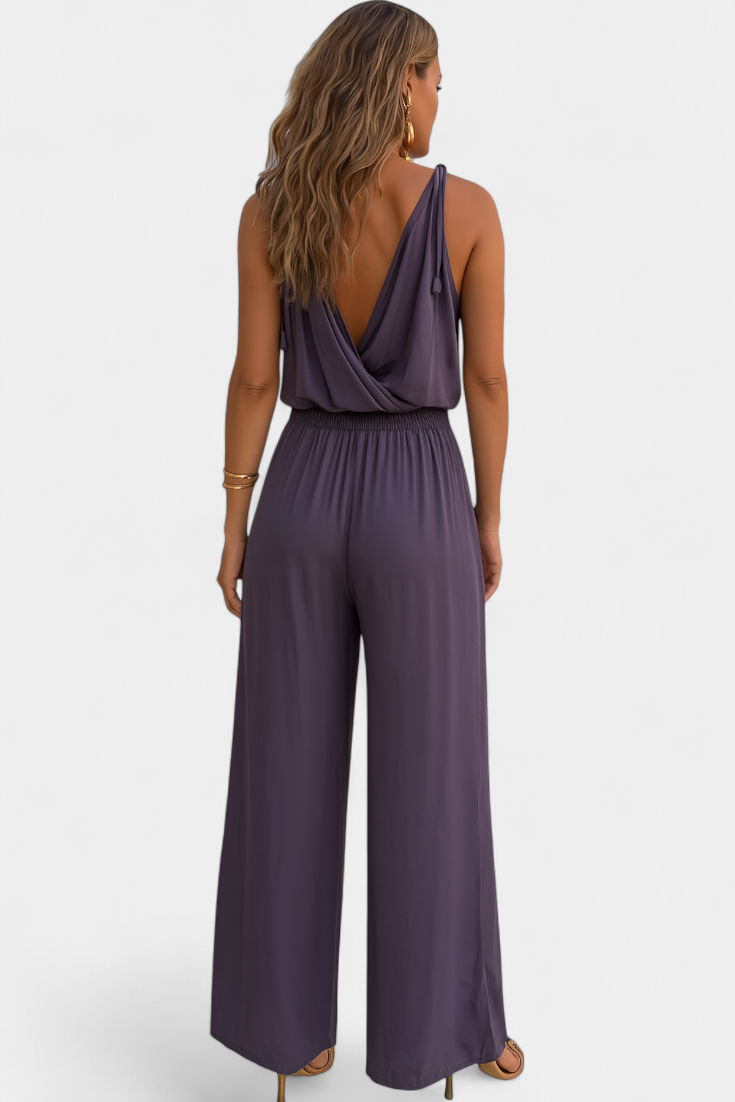 Donatila™ | Luxe Jumpsuit met Gouden Afwerking en Zijsplit