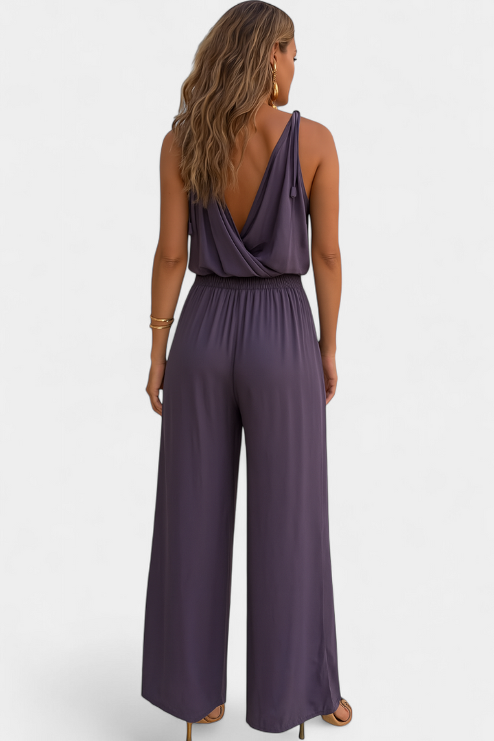 Donatila™ | Luxe Jumpsuit met Gouden Afwerking en Zijsplit