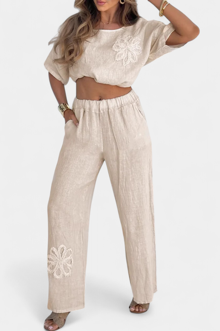 Natalia™ | Casual Linnen Tweedelige Set met Losse Pasvorm