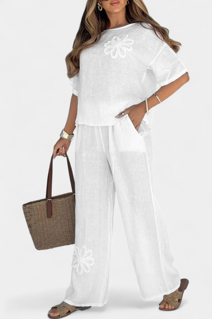Natalia™ | Casual Linnen Tweedelige Set met Losse Pasvorm