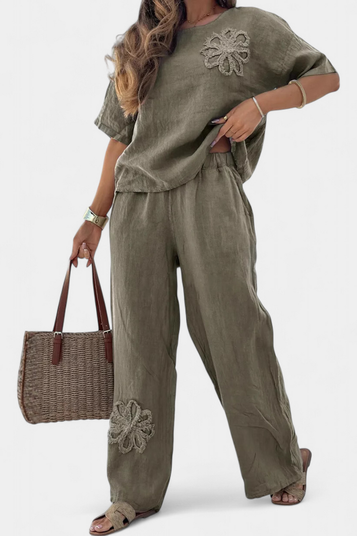 Natalia™ | Casual Linnen Tweedelige Set met Losse Pasvorm